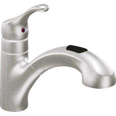 Moen Renzo 1-Handle Lever Pull-Out Kitchen Faucet, Stainless Steel