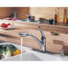 Delta Signature 1-Handle Lever Pull-Out Kitchen Faucet with Soap Dispenser, Chrome Image 2