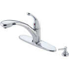 Delta Signature 1-Handle Lever Pull-Out Kitchen Faucet with Soap Dispenser, Chrome Image 4