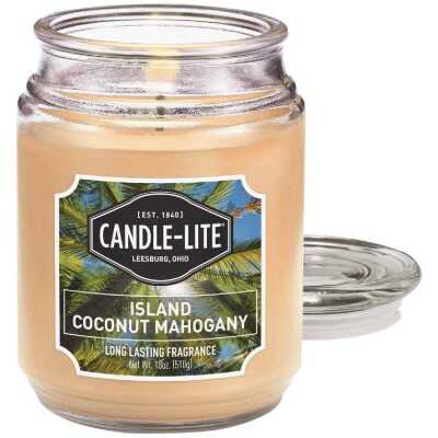 Candle-Lite 18 Oz. Everyday Island Coconut Mahogany Jar Candle