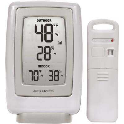 Acurite 3-1/2" W x 5-1/2" H Plastic Wireless Indoor & Outdoor Thermometer & Humidity Gauge