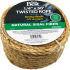 Do it Best 1/4 In. x 50 Ft. Natural Twisted Sisal Fiber Packaged Rope Image 2